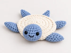 Creamy and Blue Turtle Coaster